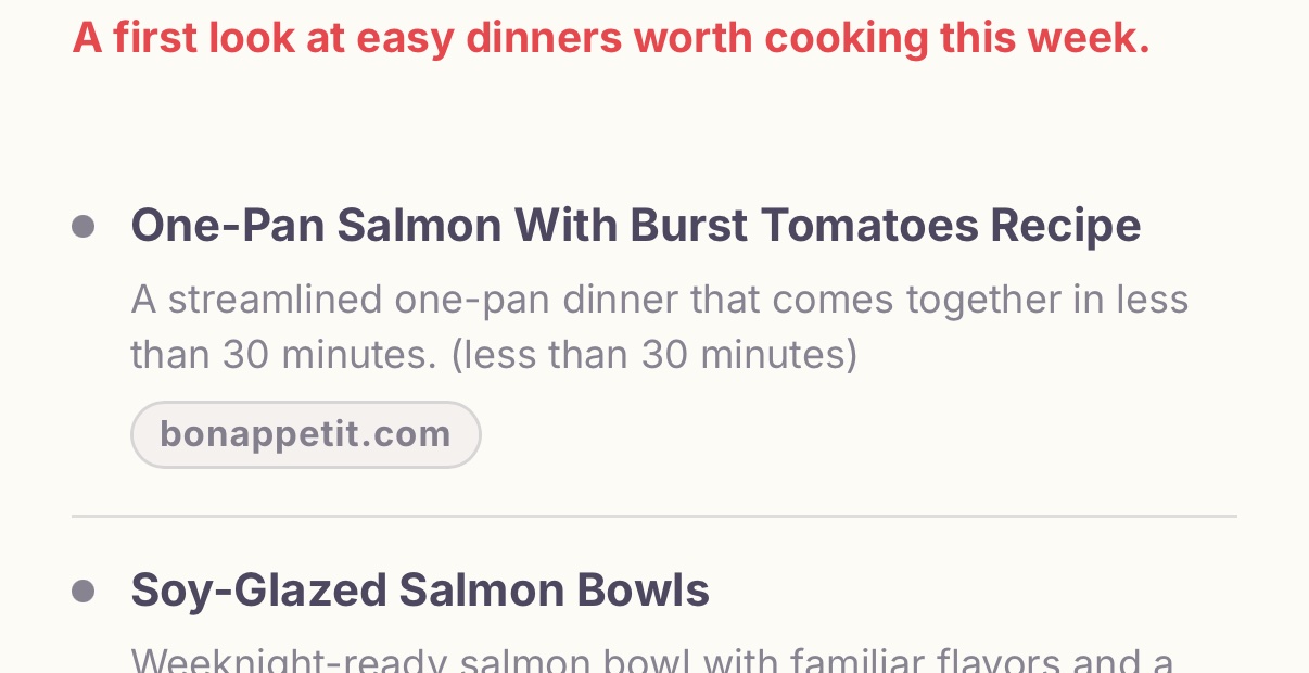 Today’s Food in intori showing a first look at easy dinners worth cooking this week